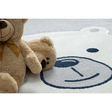 Dywan sensoryczny YOYO GD50 szary / biały - Miś dla dzieci, strukturalny, sensoryczny Frędzle