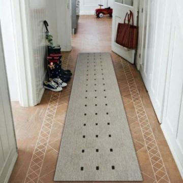 CHODNIK sznurkowy SIZAL FLOORLUX wzór 20079 srebrny  / czarny