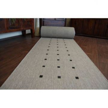 CHODNIK sznurkowy SIZAL FLOORLUX wzór 20079 srebrny  / czarny
