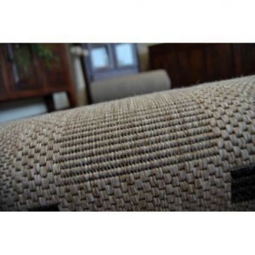CHODNIK sznurkowy SIZAL FLOORLUX wzór 20079 srebrny  / czarny