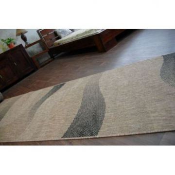 CHODNIK SIZAL FLOORLUX wzór 20212 coffee / black