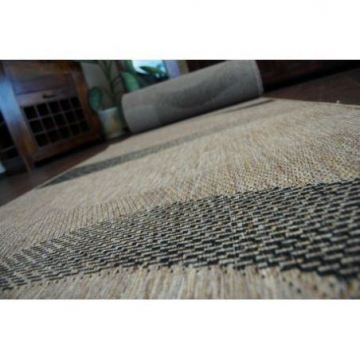 CHODNIK SIZAL FLOORLUX wzór 20212 coffee / black