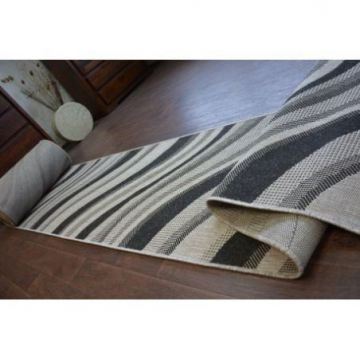CHODNIK SIZAL FLOORLUX wzór 20353 srebrny  / czarny