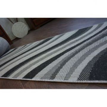 CHODNIK SIZAL FLOORLUX wzór 20353 srebrny  / czarny