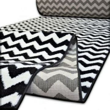 Chodnik SKETCH F561 black/cream - Zygzak