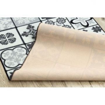 CHODNIK podgumowany AZULEJO PATCHWORK, PŁYTKI LIZBOŃSKIE szary / czarny