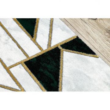 Chodnik EMERALD ekskluzywny 1015 glamour, stylowy marmur, geometryczny butelkowa zieleń / złoty