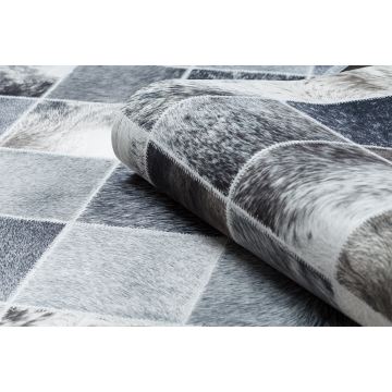 Dywan PATCHWORK 21716 szary - Skóra bydlęca