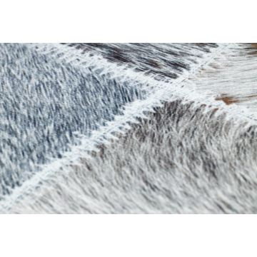 Dywan PATCHWORK 21716 szary - Skóra bydlęca