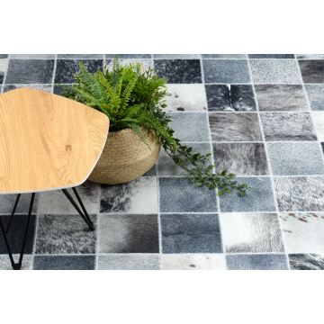 Dywan PATCHWORK 21716 szary - Skóra bydlęca
