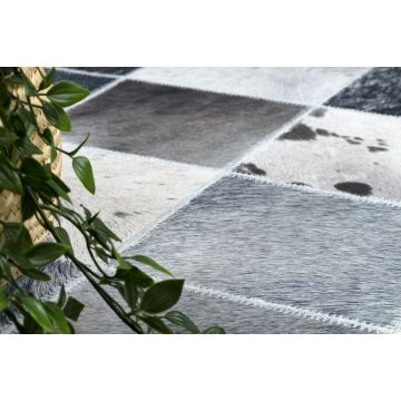 Dywan PATCHWORK 21716 szary - Skóra bydlęca