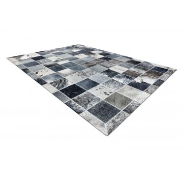 Dywan PATCHWORK 21716 szary - Skóra bydlęca