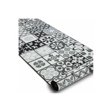 CHODNIK podgumowany AZULEJO PATCHWORK, PŁYTKI LIZBOŃSKIE szary / czarny
