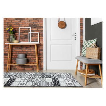 CHODNIK podgumowany AZULEJO PATCHWORK, PŁYTKI LIZBOŃSKIE szary / czarny