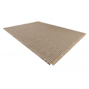 Dywan JUTE 3652 czarny / beż linie - jutowy, płaskotkany, frędzle
