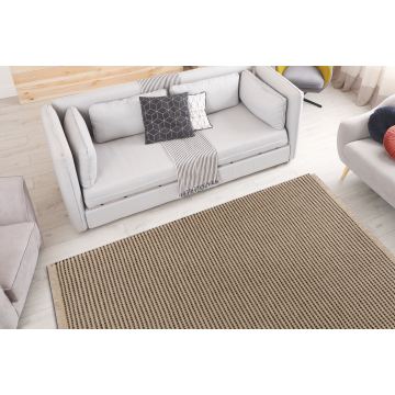 Dywan JUTE 3652 czarny / beż linie - jutowy, płaskotkany, frędzle
