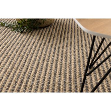 Dywan JUTE 3652 czarny / beż linie - jutowy, płaskotkany, frędzle