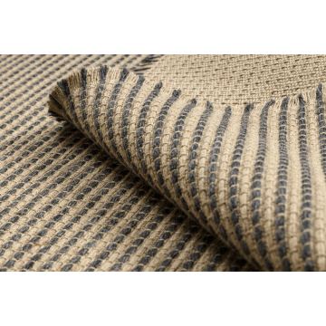 Dywan JUTE 3652 czarny / beż linie - jutowy, płaskotkany, frędzle