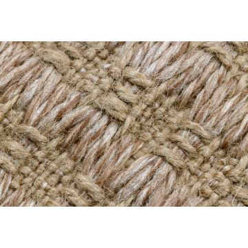 Dywan JUTE 3650 beż linie - jutowy, płaskotkany, frędzle