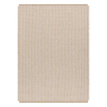 Dywan JUTE 3650 krem / beż linie - jutowy, płaskotkany, frędzle