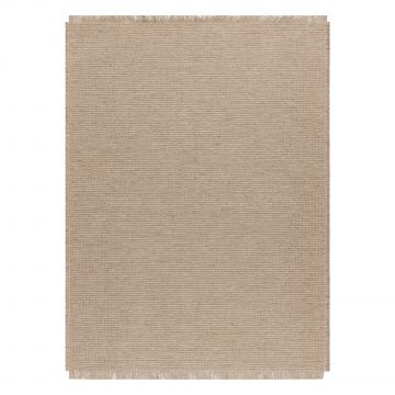 Dywan JUTE 3652 ciemny beż jednolity - jutowy, płaskotkany, frędzle