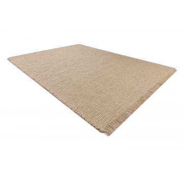 Dywan JUTE 3652 ciemny beż jednolity - jutowy, płaskotkany, frędzle