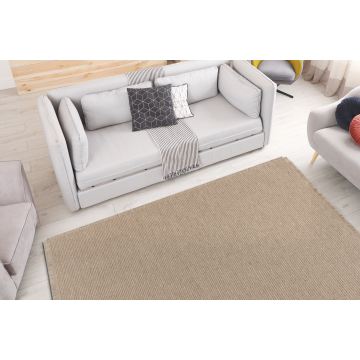 Dywan JUTE 3652 ciemny beż jednolity - jutowy, płaskotkany, frędzle