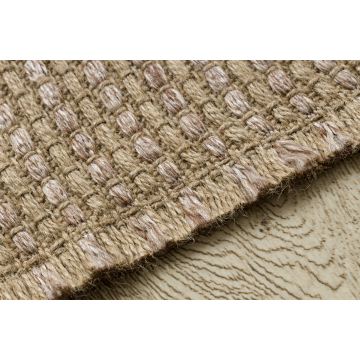Dywan JUTE 3652 ciemny beż jednolity - jutowy, płaskotkany, frędzle
