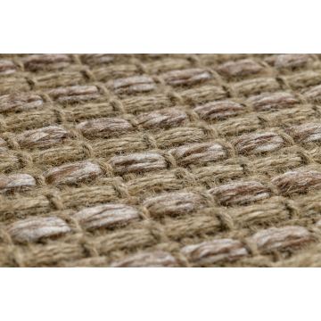 Dywan JUTE 3652 ciemny beż jednolity - jutowy, płaskotkany, frędzle