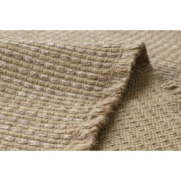 Dywan JUTE 3652 ciemny beż jednolity - jutowy, płaskotkany, frędzle