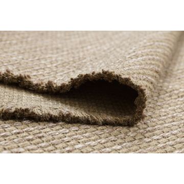 Dywan JUTE 3652 ciemny beż jednolity - jutowy, płaskotkany, frędzle