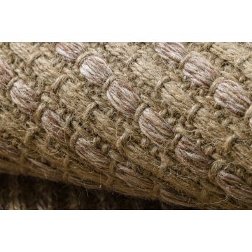 Dywan JUTE 3652 ciemny beż jednolity - jutowy, płaskotkany, frędzle