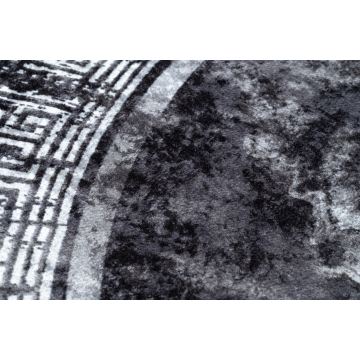 Dywan do prania MIRO 51199.807 koło Marmur, grecki antypoślizgowy - czarny / biały