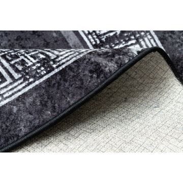 Dywan do prania MIRO 51199.807 koło Marmur, grecki antypoślizgowy - czarny / biały