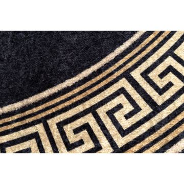 Dywan do prania MIRO 51360.802 koło Grecki antypoślizgowy - czarny / złoty