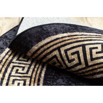 Dywan do prania MIRO 51360.802 koło Grecki antypoślizgowy - czarny / złoty