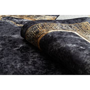Dywan do prania MIRO 51278.809 Marmur, grecki antypoślizgowy - czarny / złoty