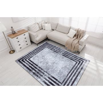 Dywan do prania MIRO 51325.805 Geometryczny, linie antypoślizgowy - szary