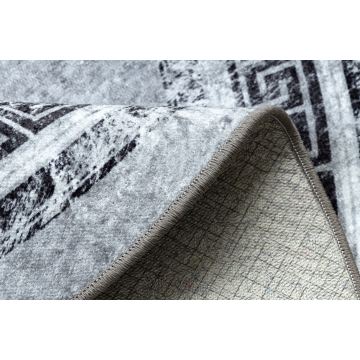 Dywan do prania MIRO 51254.802 koło Marmur, grecki antypoślizgowy - szary / czarny