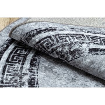 Dywan do prania MIRO 51254.802 koło Marmur, grecki antypoślizgowy - szary / czarny