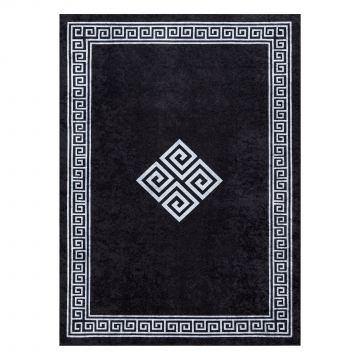 Dywan do prania MIRO 52071.804 Ramka, grecki antypoślizgowy - czarny / biały