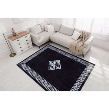 Dywan do prania MIRO 52071.804 Ramka, grecki antypoślizgowy - czarny / biały