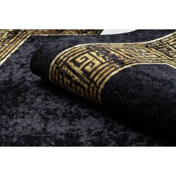 Dywan do prania MIRO 51223.806 Ramka, grecki antypoślizgowy - czarny / złoty