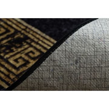 Dywan do prania MIRO 51223.806 Ramka, grecki antypoślizgowy - czarny / złoty