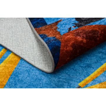 Dywan do prania JUNIOR 51827.803 Ciężarówka, koparka dla dzieci, antypoślizgowy - niebieski