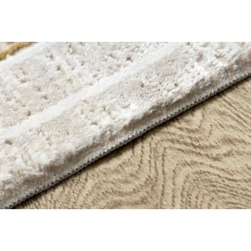 Dywan DUKE 51524 krem / złoty - Ramka, grecki strukturalny, bardzo miękki, frędzle