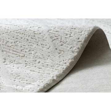 Dywan DUKE 51533 krem - Geometryczny, strukturalny, bardzo miękki, frędzle