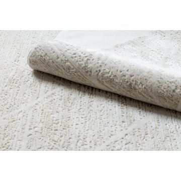 Dywan DUKE 51533 krem - Geometryczny, strukturalny, bardzo miękki, frędzle