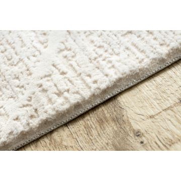 Dywan DUKE 51533 krem - Geometryczny, strukturalny, bardzo miękki, frędzle