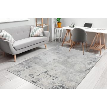 Dywan DUKE 51378 krem / szary - Beton, kamień strukturalny, bardzo miękki, frędzle